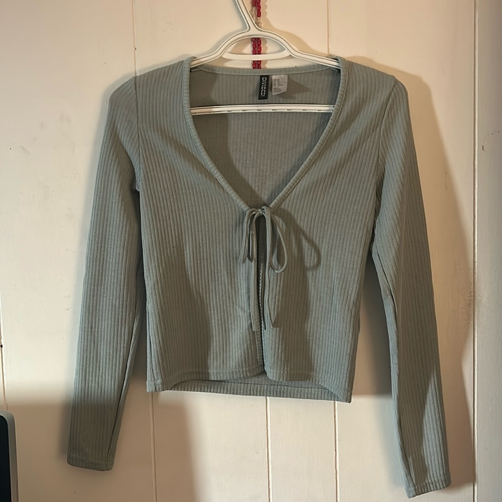 Mint green bowtie sweater
